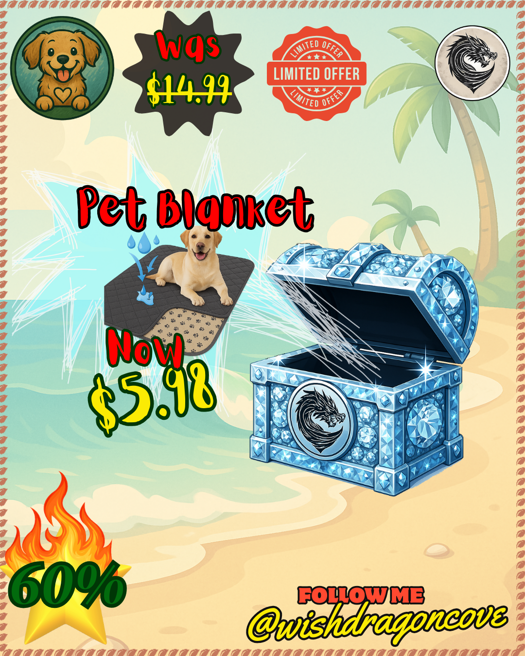 (πΆπ) 60% Off! $5.98 Smiry Waterproof Pet Blanket