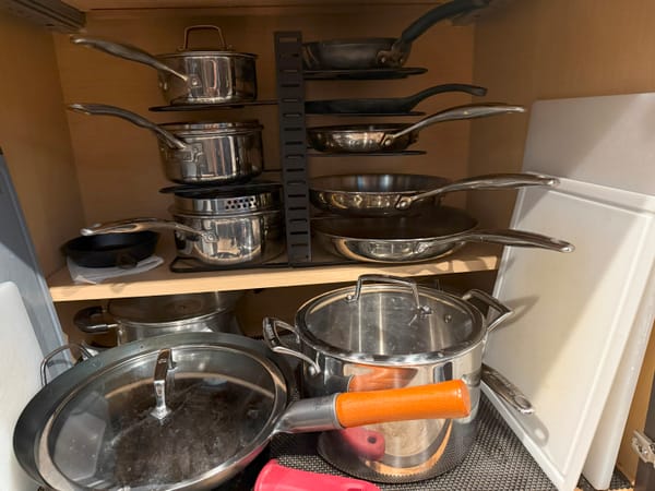 (Great Product) $23.99 ORDORA 8 Tier Pot and Pan Organizer Rack for Cabinet (Non-Slip)